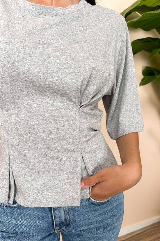 T-Shirt drappeggio - GRIGIO