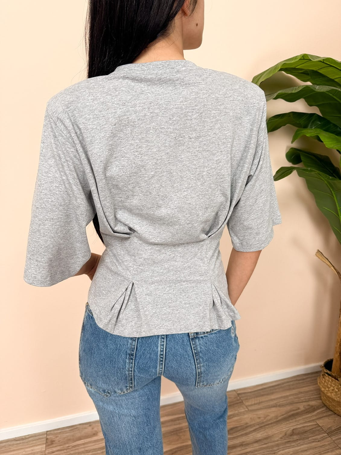 T-Shirt drappeggio - GRIGIO