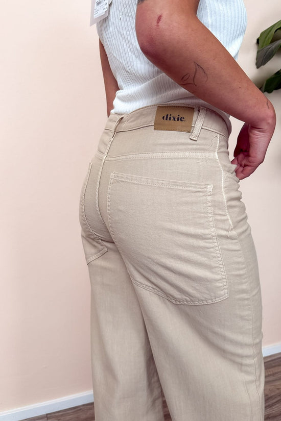 Pantalone palazzo in cotone - SABBIA
