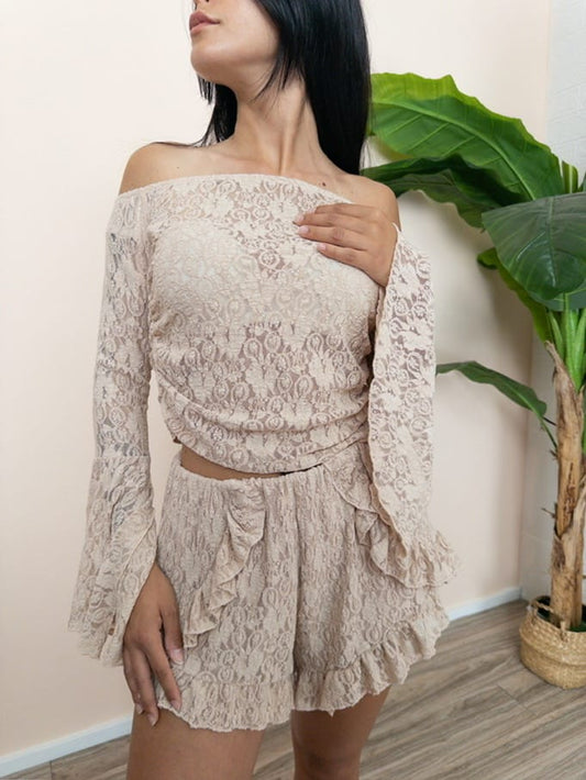 Mglia collo shiffer in pizzo - NUDE