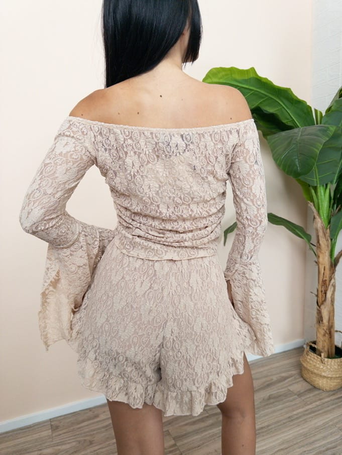 Mglia collo shiffer in pizzo - NUDE