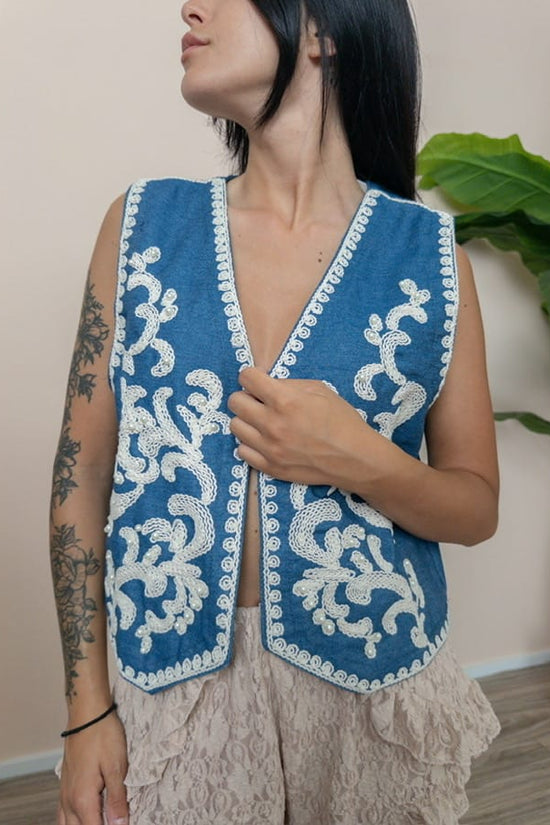 Gilet con ricamo - JEANS