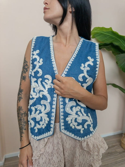 Gilet con ricamo - JEANS