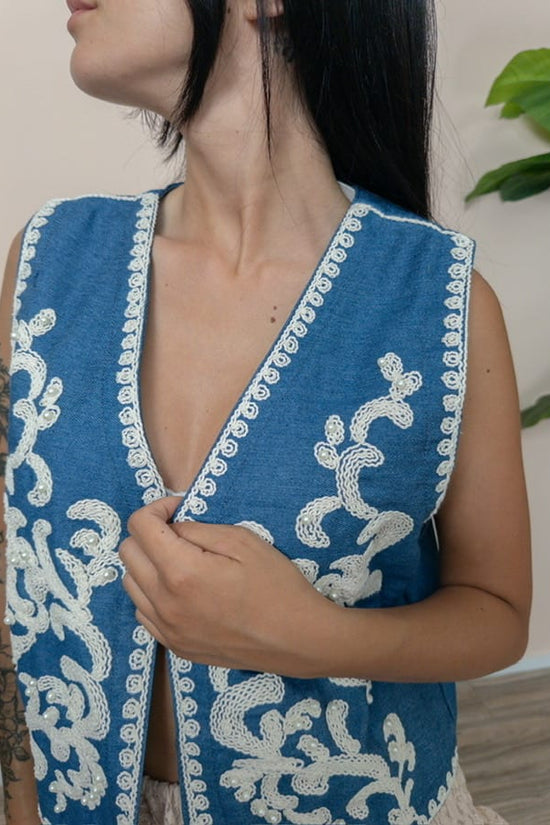 Gilet con ricamo - JEANS
