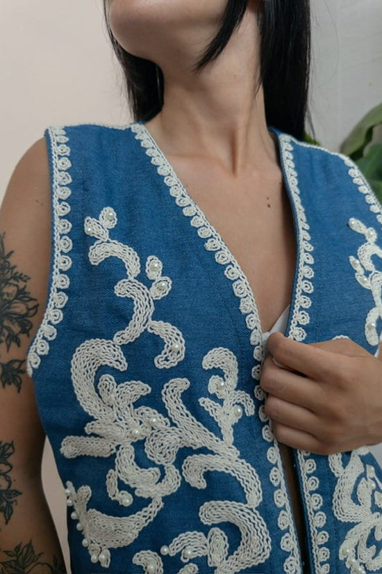 Gilet con ricamo - JEANS