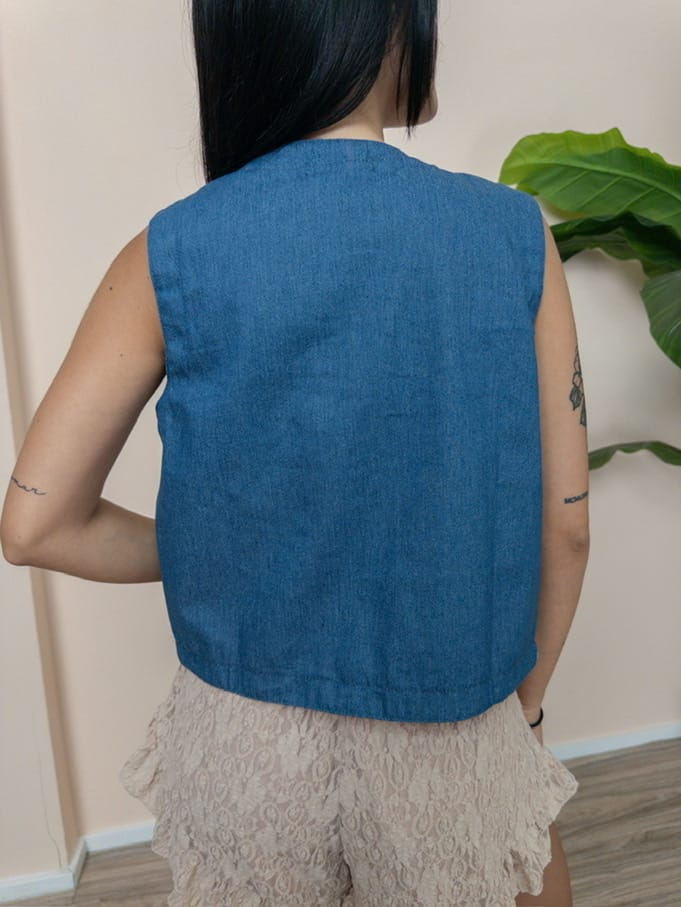 Gilet con ricamo - JEANS