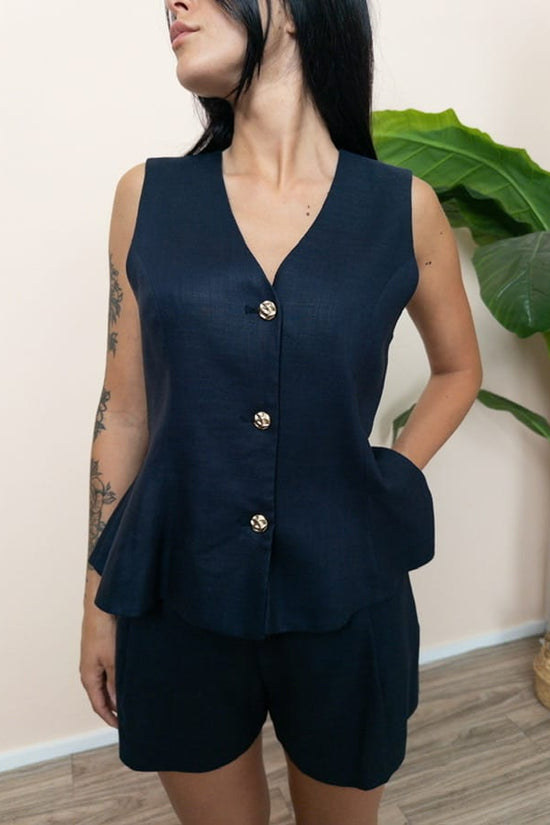 Gilet in cotone - BLU