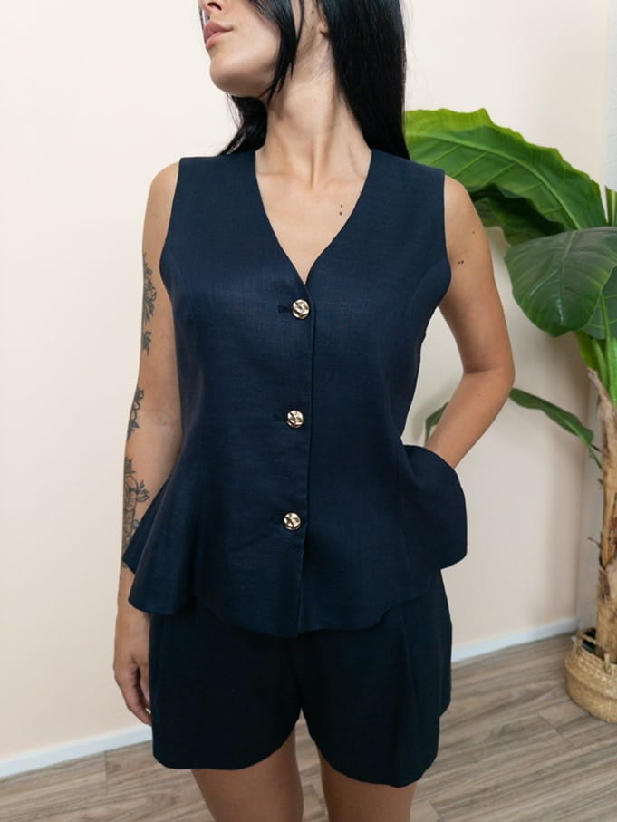 Gilet in cotone - BLU