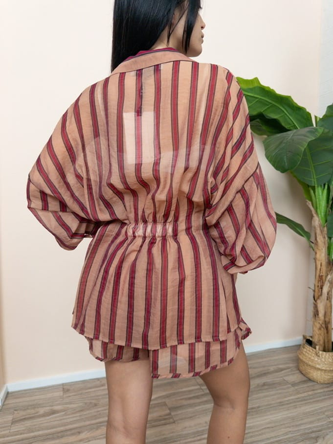 Camicia pieghe - CAMMELLO