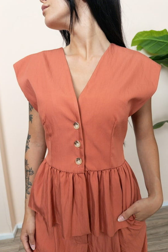 Gilet in viscosa - MATTONE