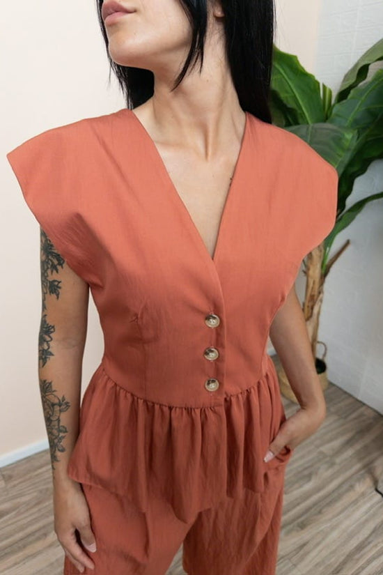 Gilet in viscosa - MATTONE