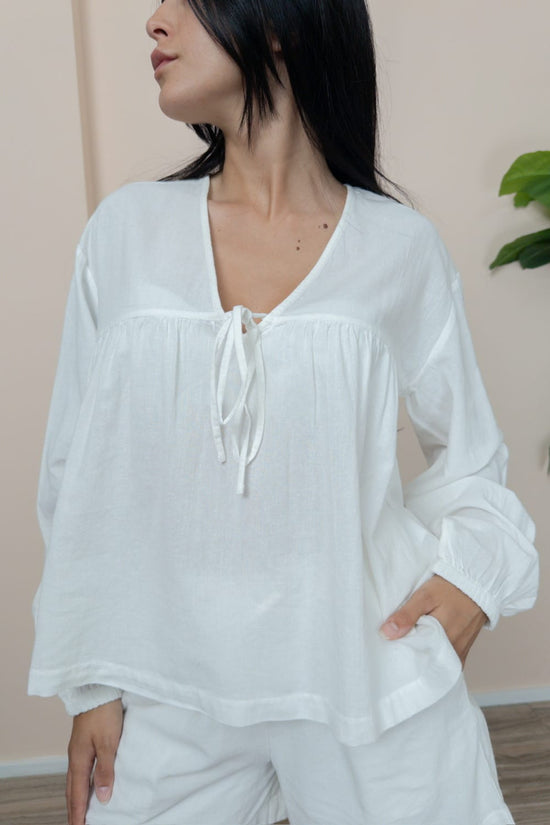 Blusa cotone"Kia" - BURRO