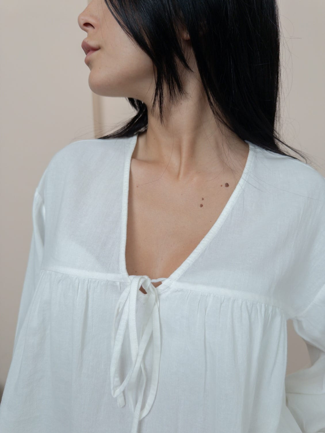 Blusa cotone"Kia" - BURRO