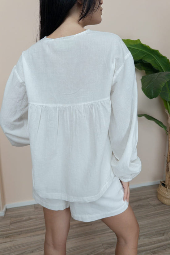 Blusa cotone"Kia" - BURRO