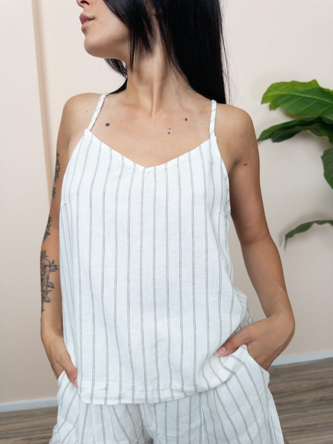 Top Almira in lino - BURRO