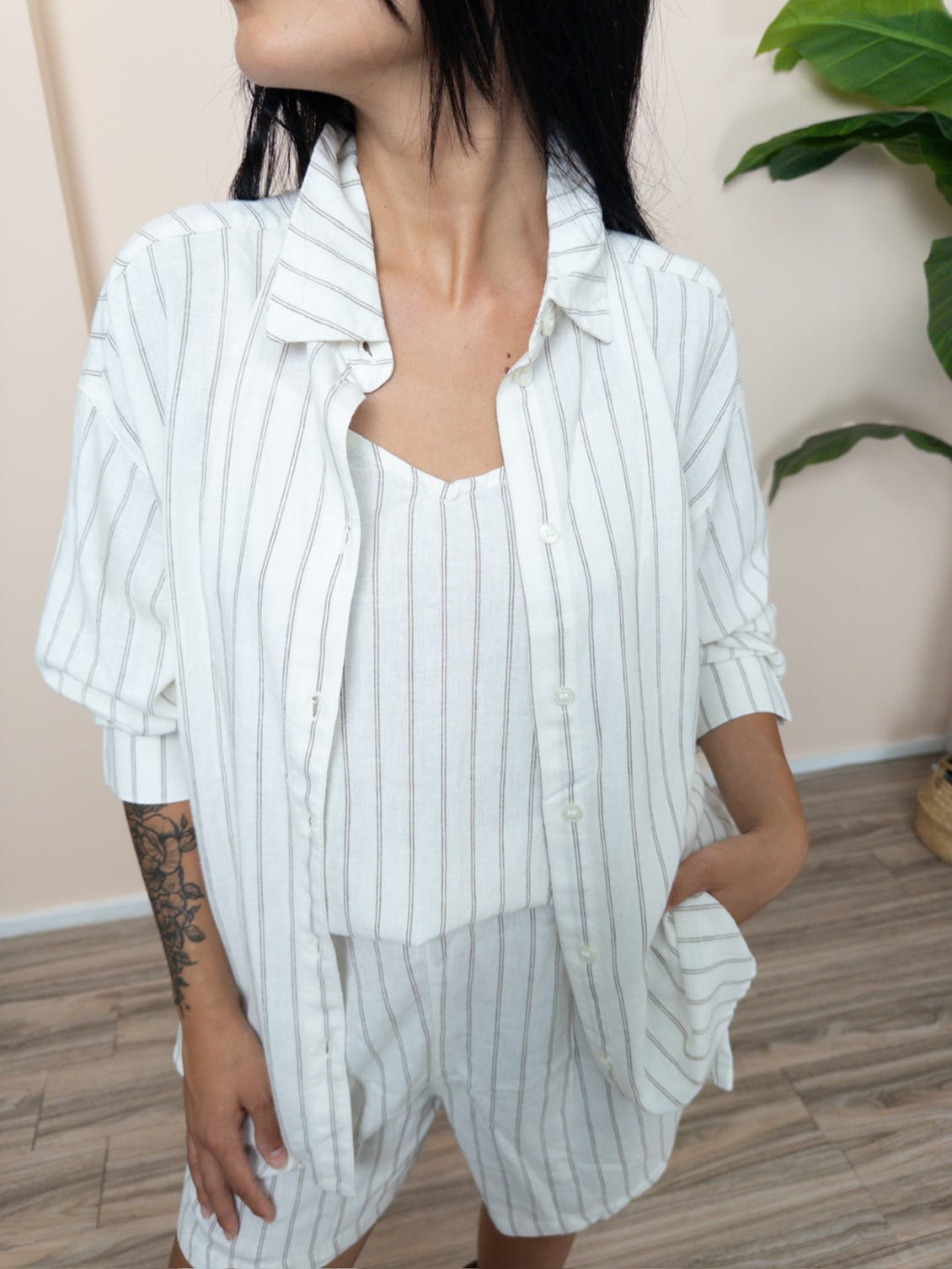 Camicia Almira in lino - BURRO