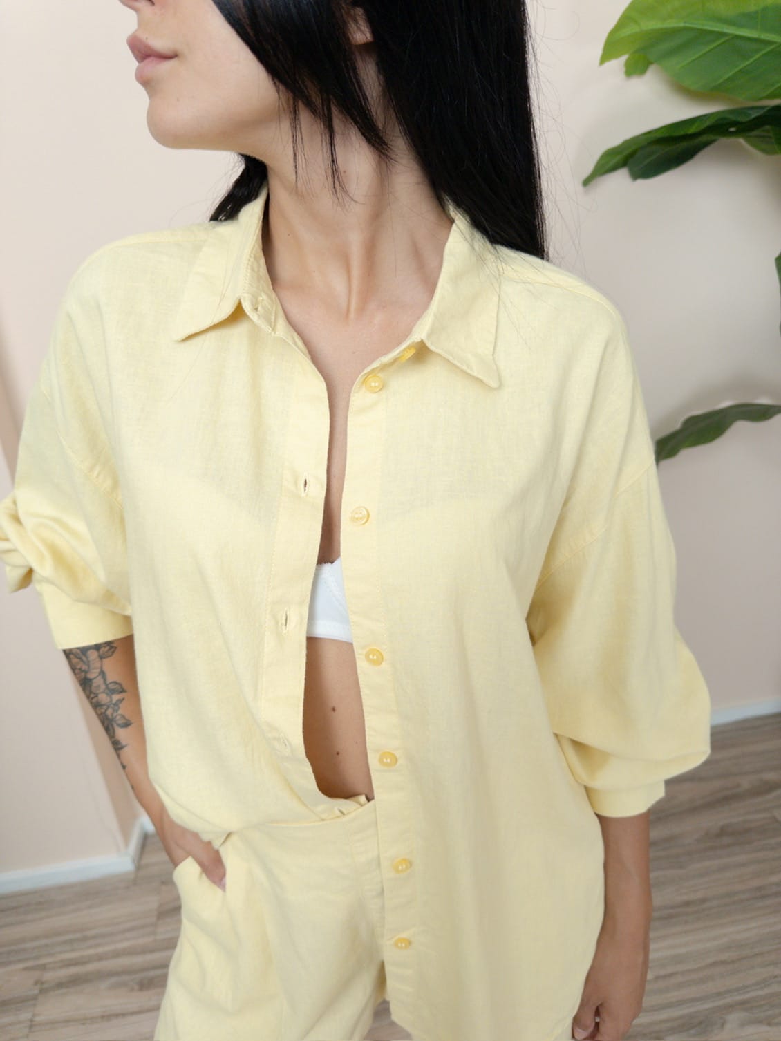 Camicia Almira in lino - PULCINO