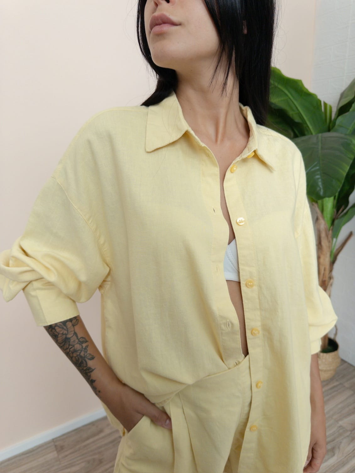 Camicia Almira in lino - PULCINO