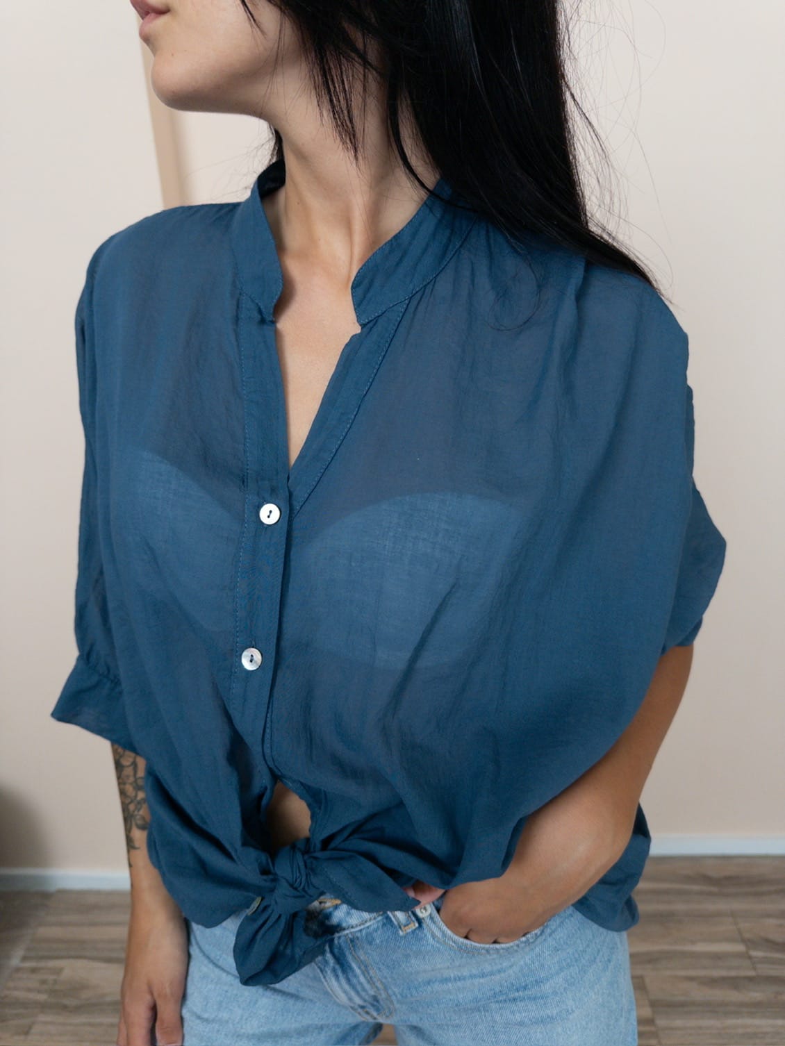 Camicia in mussola - BLU