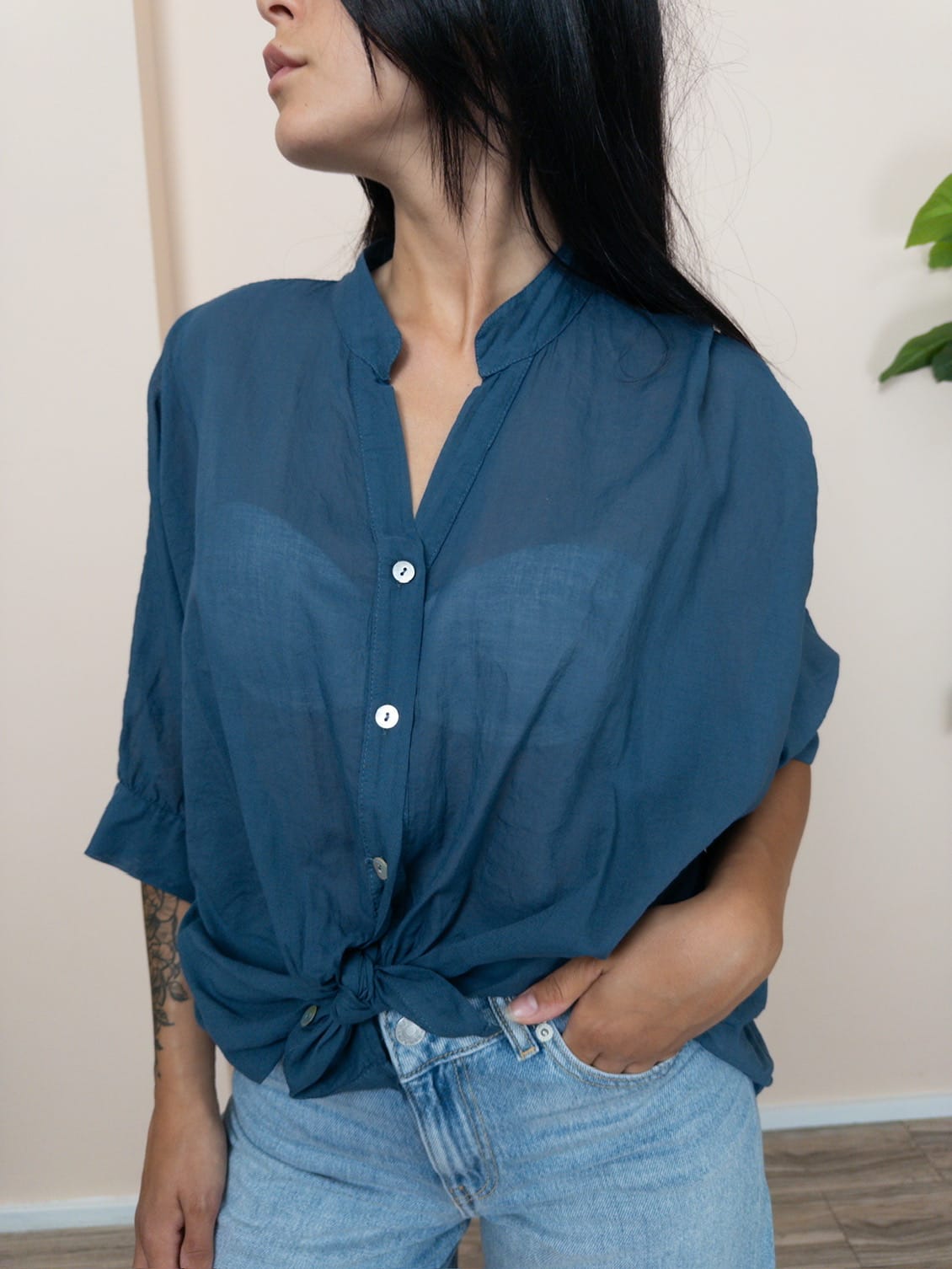 Camicia in mussola - BLU