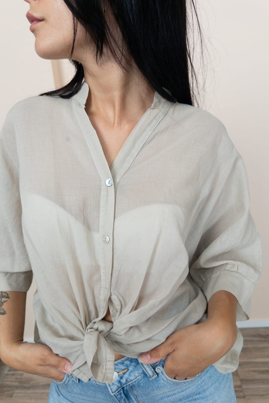 Camicia in mussola - BEIGE