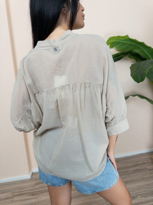 Camicia in mussola - BEIGE