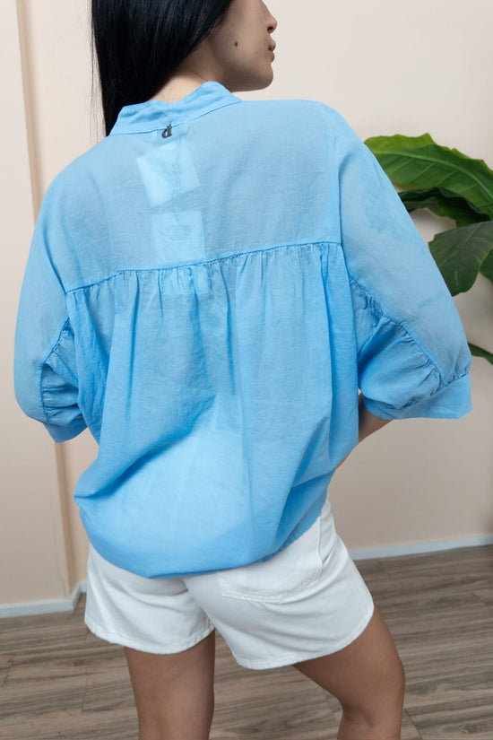 Camicia in mussola - CELESTE
