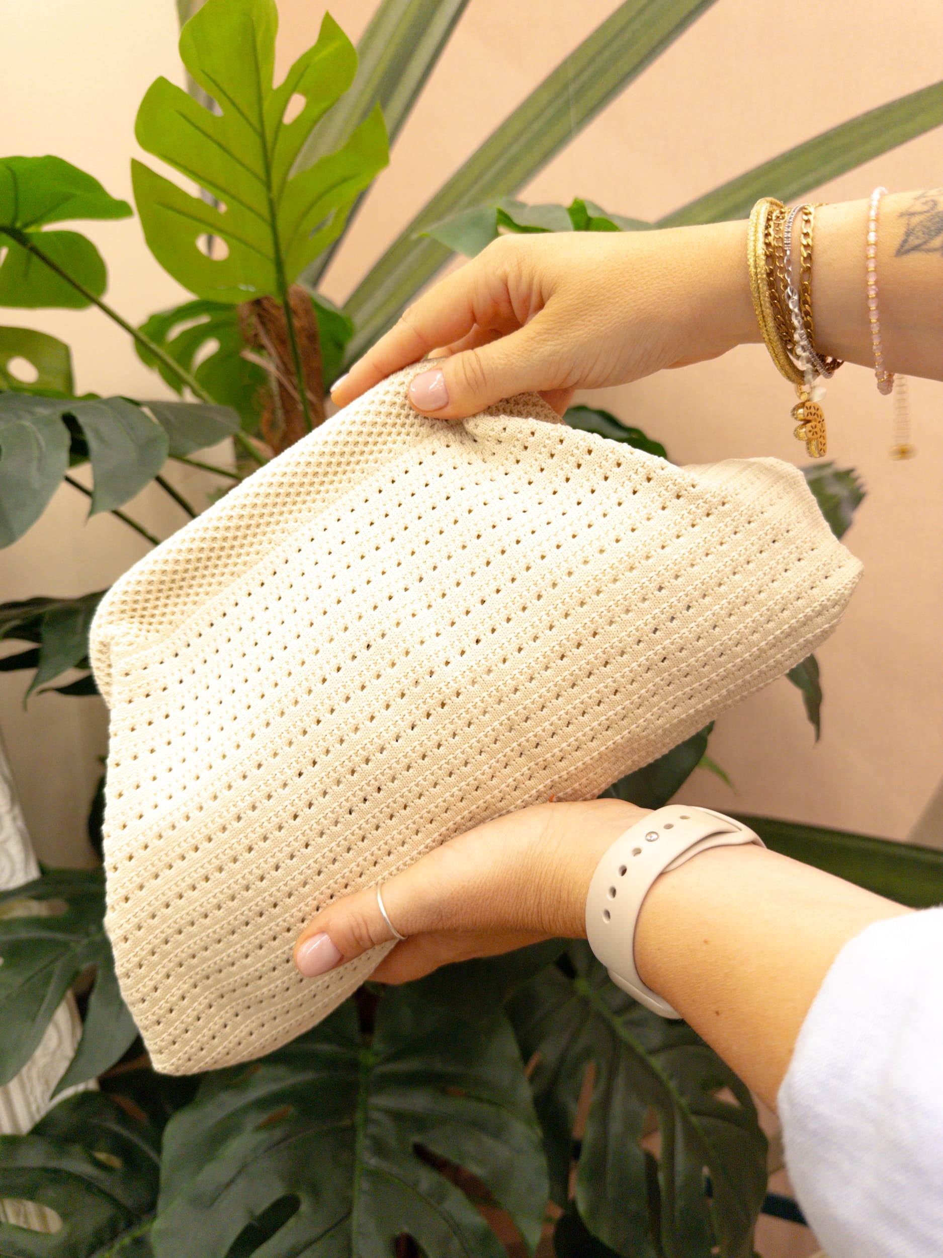 Pochette traforata - BEIGE