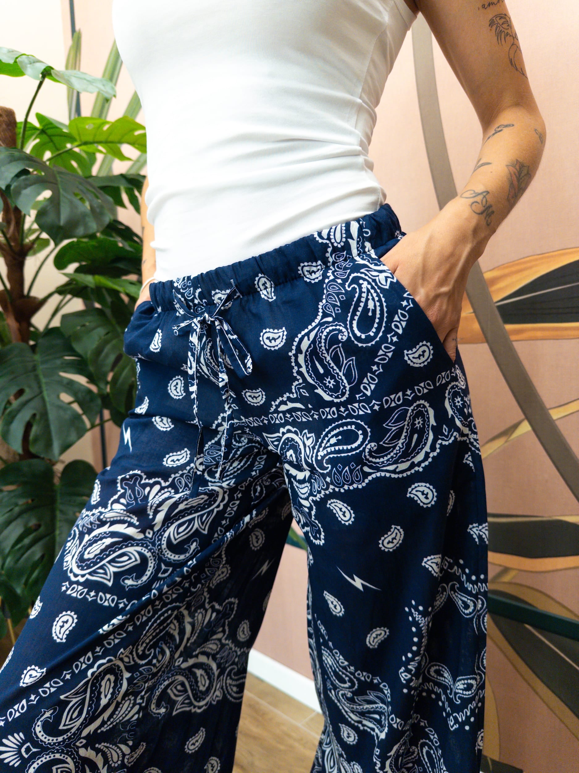 Pantalone bandana - BLU