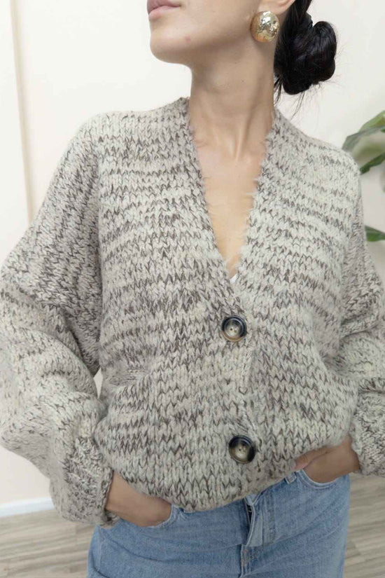 Cardigan con tasche - TORTORA