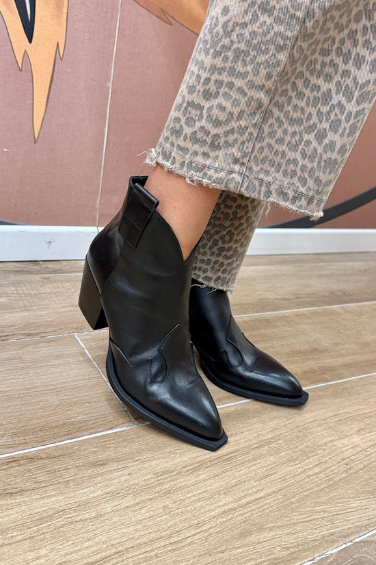 texano in pelle - NERO