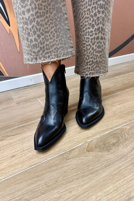 texano in pelle - NERO