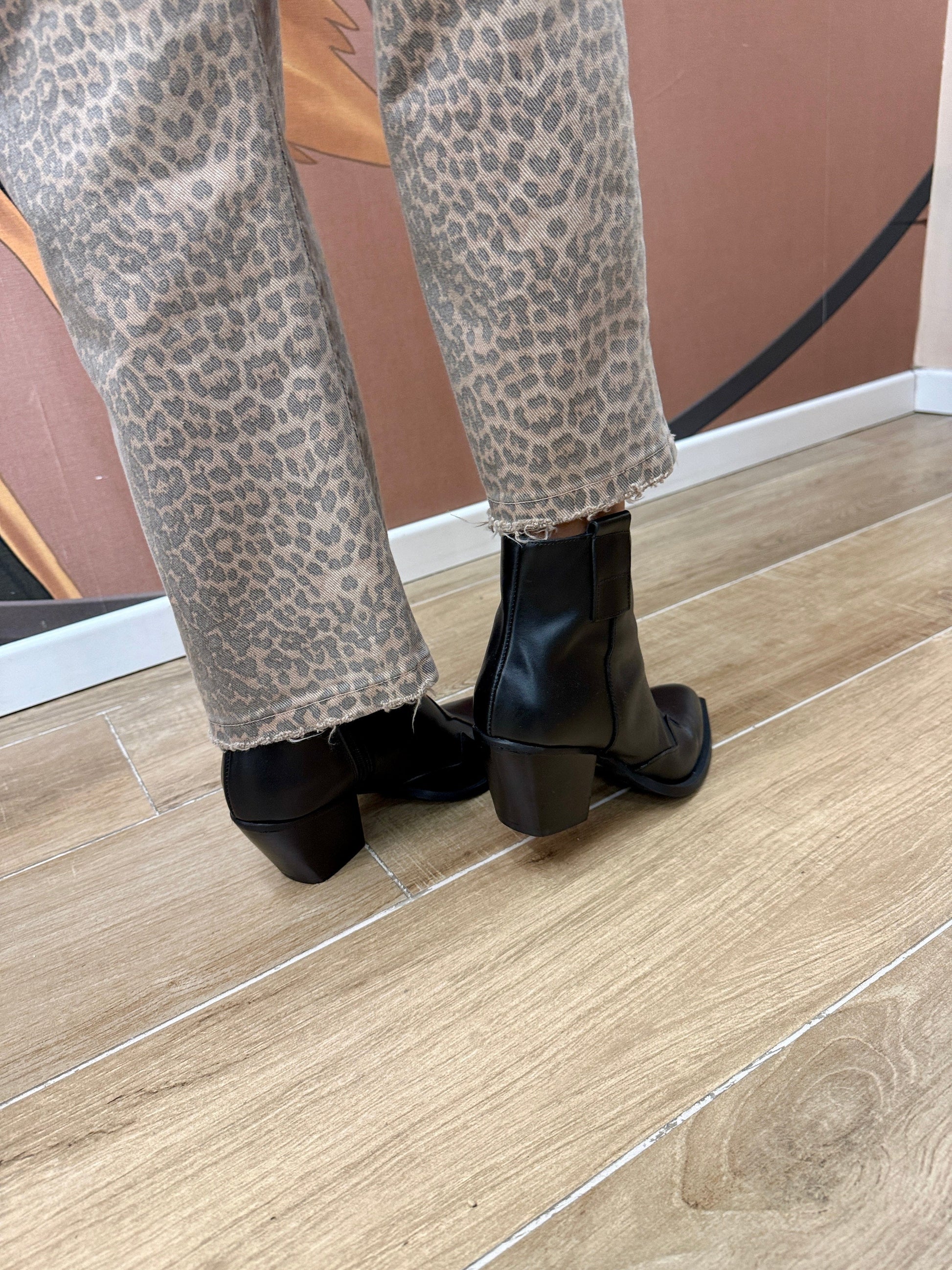 texano in pelle - NERO