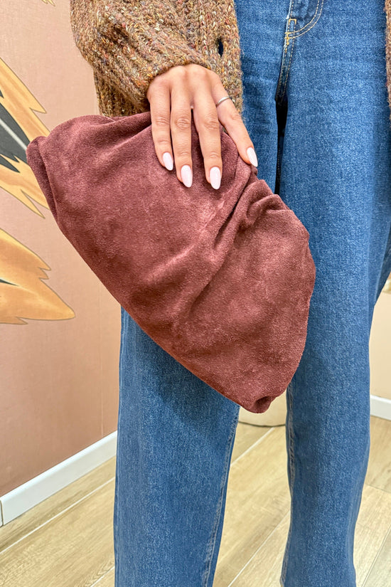 pochette in camoscio misura large - VINO