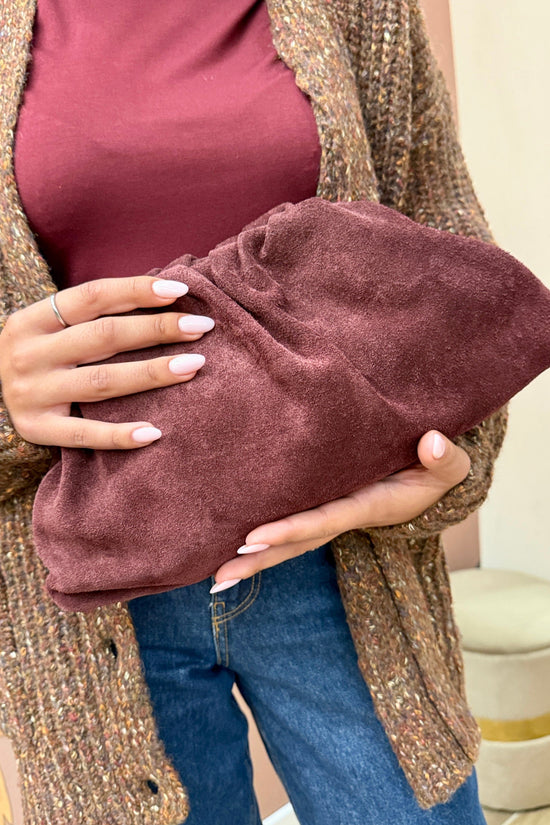 pochette in camoscio misura large - VINO