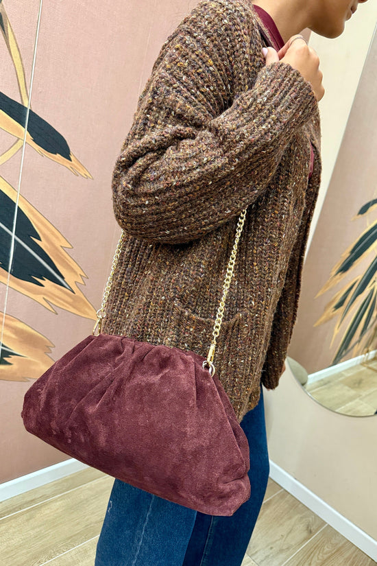 pochette in camoscio misura large - VINO