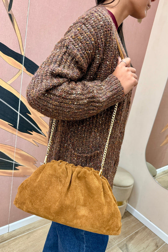 pochette in camoscio misura large - CUOIO