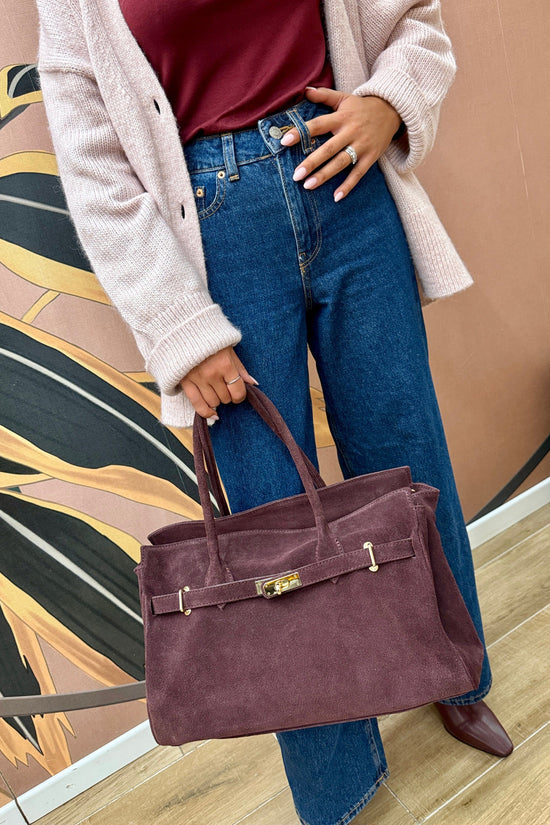 borsa camoscio con fibbia - VINO