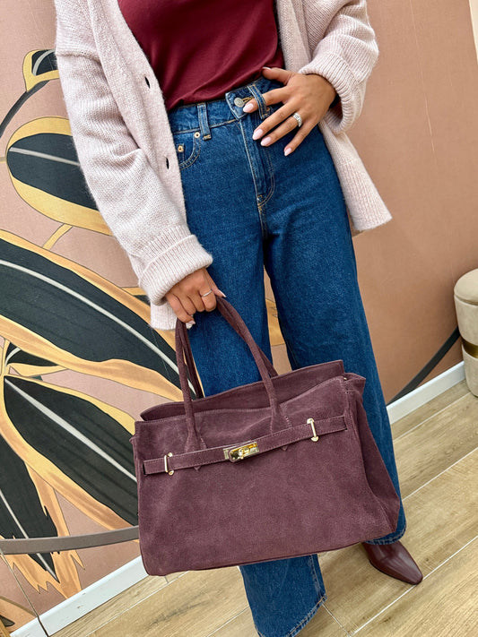 borsa camoscio con fibbia - VINO