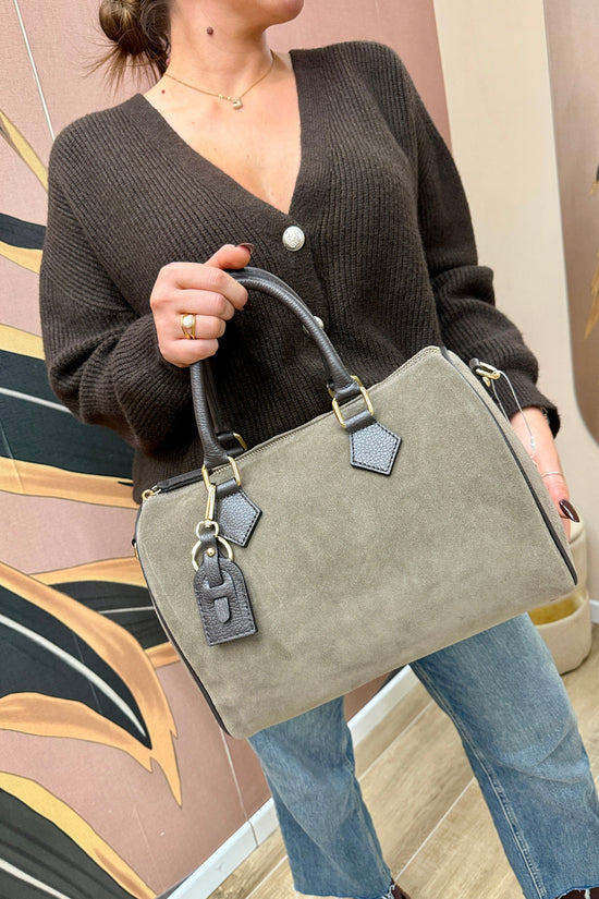 Bauletto medio in camoscio - TORTORA