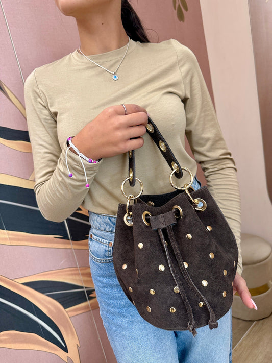 Secchiello mini con borchie - MORO