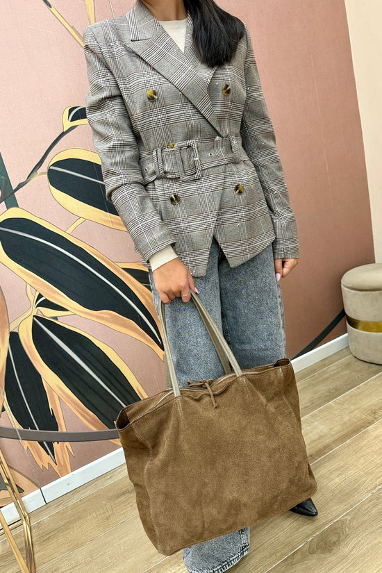 shopping maxi in pelle - SABBIA