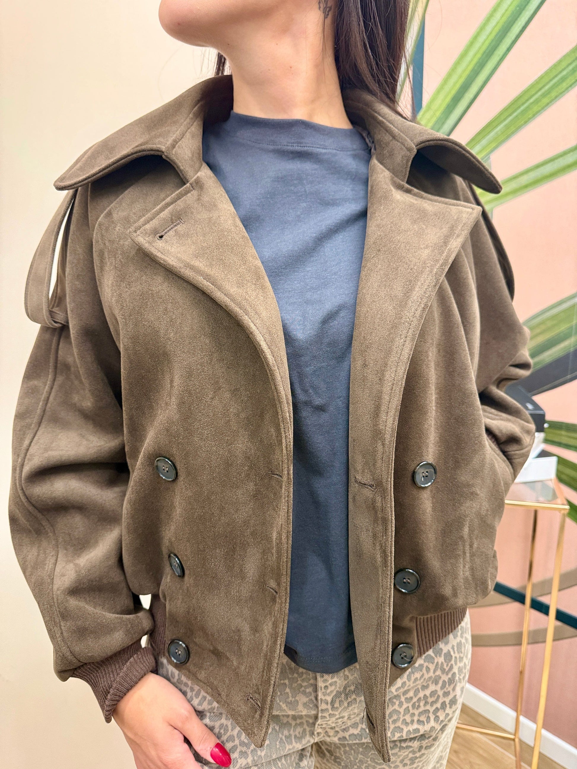 Bomber corto in dainetto - MORO