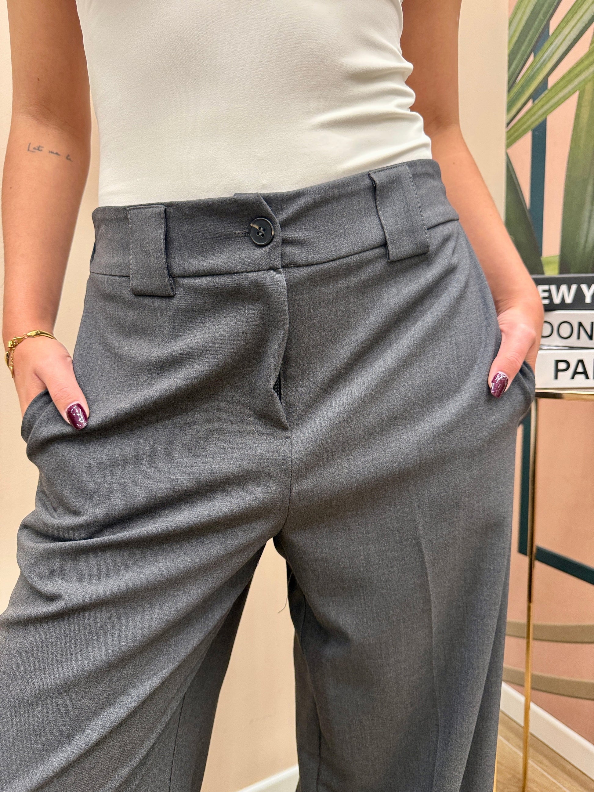 Pantalone palazzo - GRIGIO