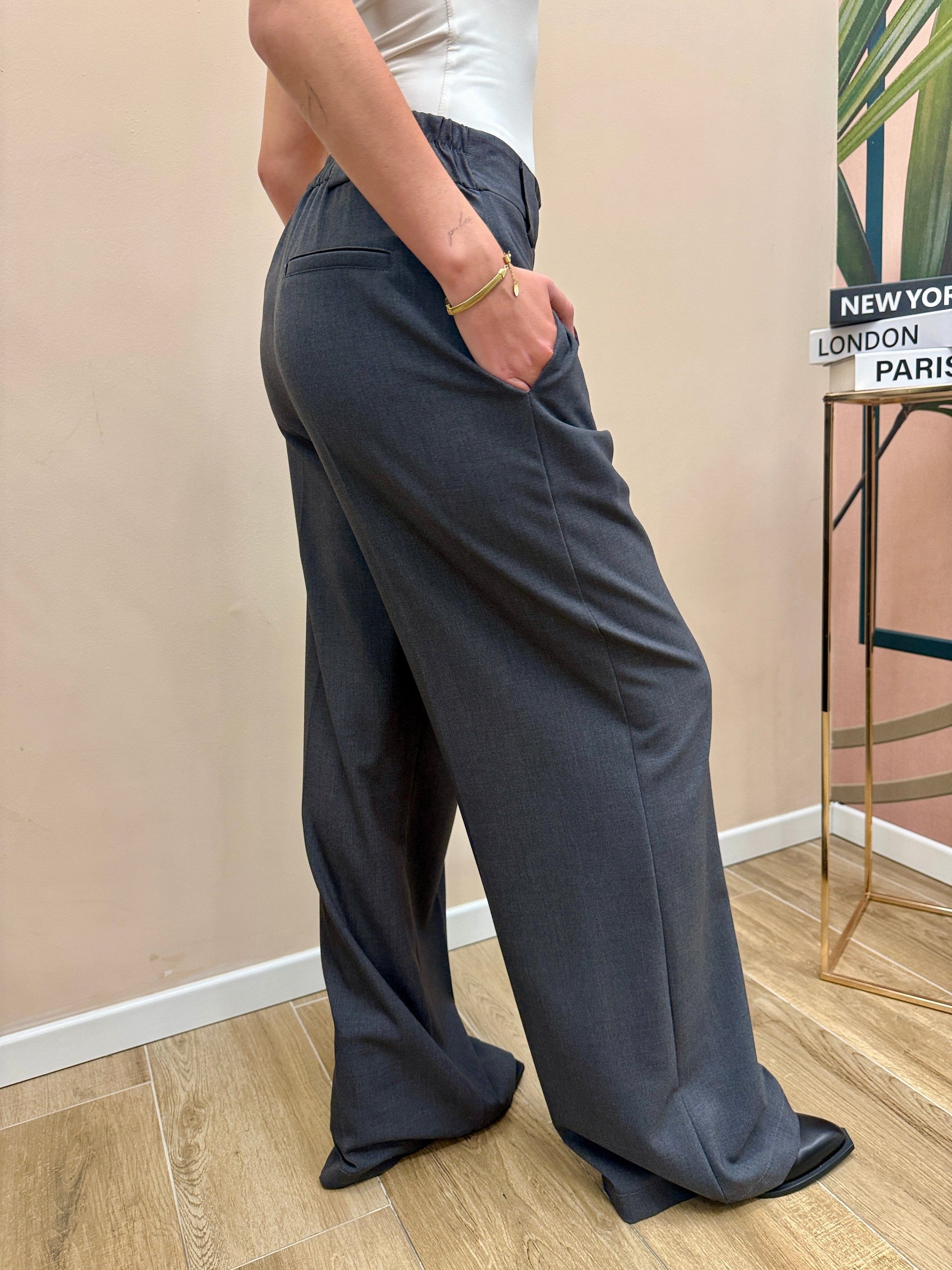 Pantalone palazzo - GRIGIO