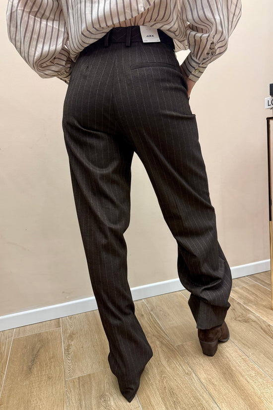 Pantalone gessato fit sigaretta - MORO