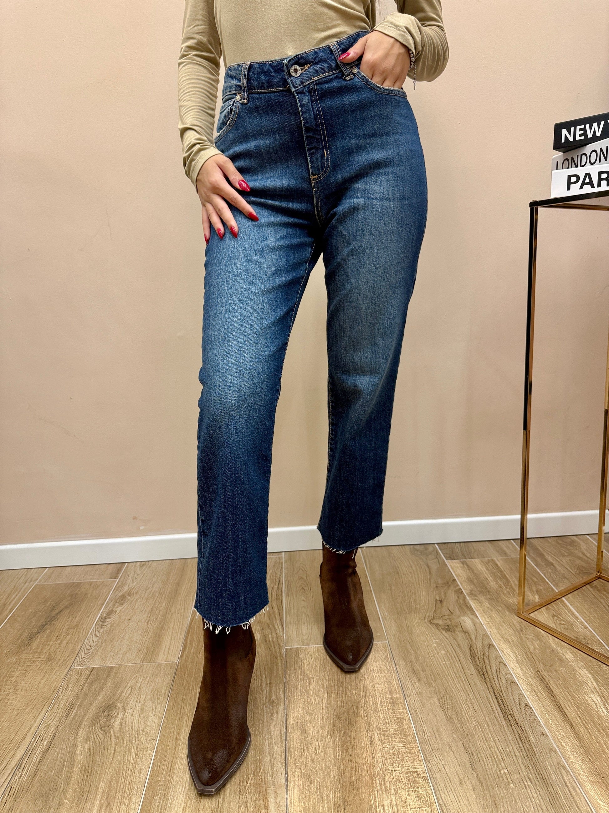 jeans crop regular fit - BLUE DENIM