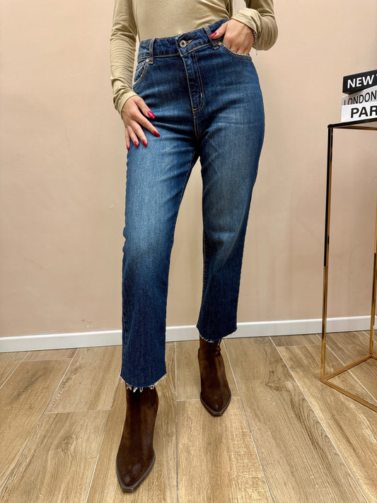jeans crop regular fit - BLUE DENIM