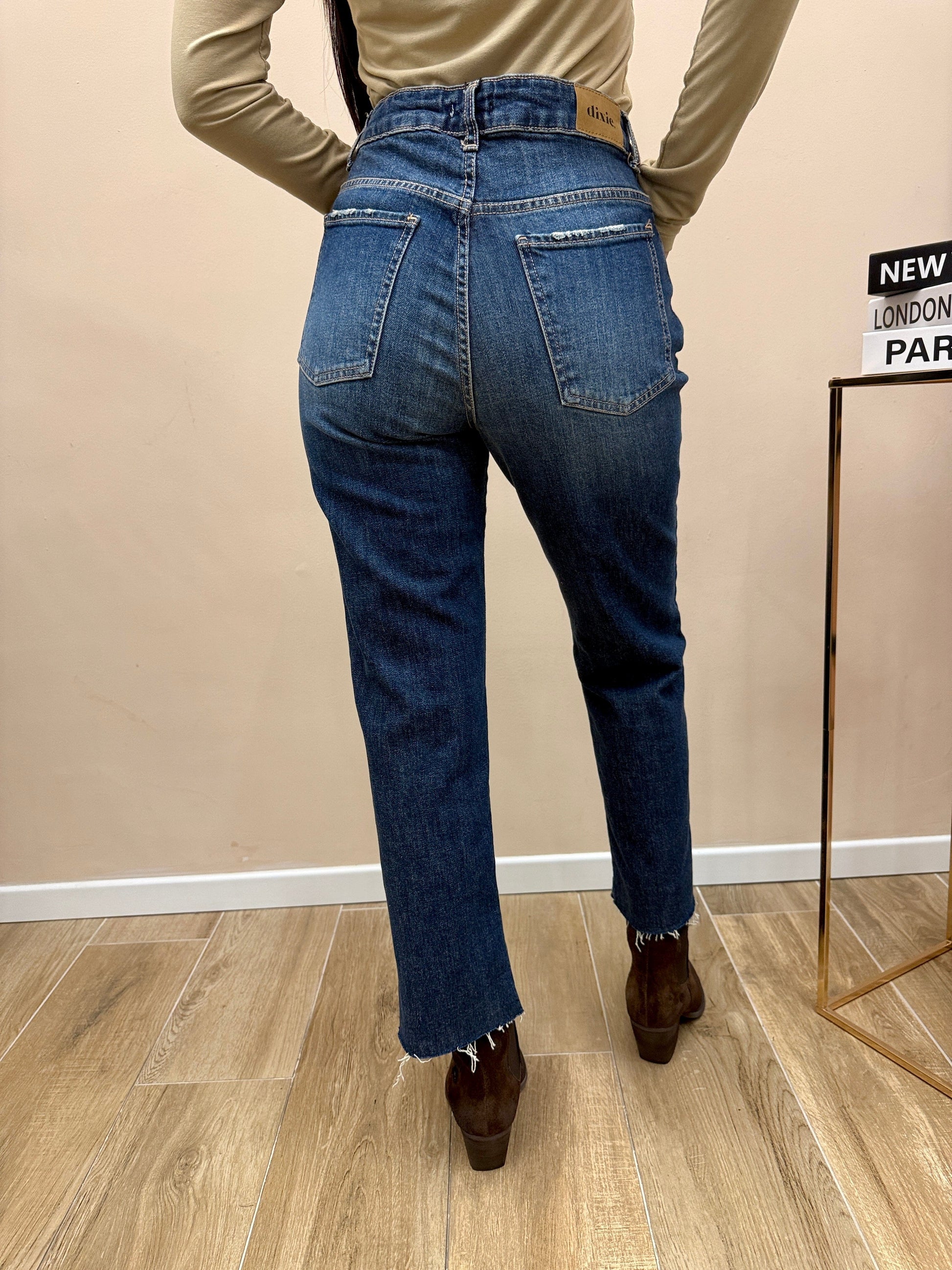 jeans crop regular fit - BLUE DENIM