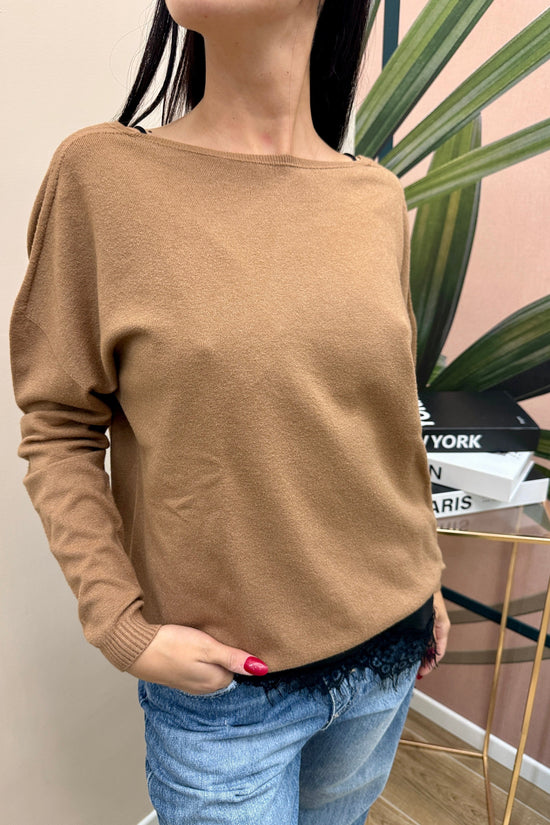 Pull scollo dietro - CAMMELLO